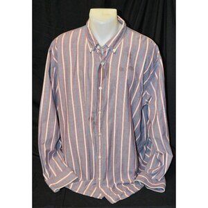 CLAIBORNE by JOHN BARTLETT STRIPED BUTTON DOWN CLASSIC FIT SHIRT SIZE: XXL